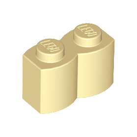 Tan Brick, Modified 1 x 2 with Log Profile