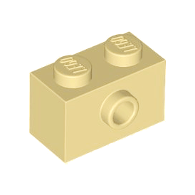 Tan Brick, Modified 1 x 2 with Stud on Side with Bottom Stud Holder