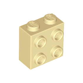 Tan Brick, Modified 1 x 2 x 1 2/3 with Studs on Side