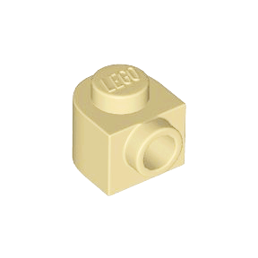 Tan Brick, Round 1 x 1 x 2/3 Half Circle Extended with Stud on Side