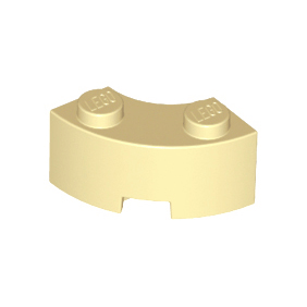 Tan Brick, Round Corner 2 x 2 Macaroni with Stud Notch and Reinforced Underside