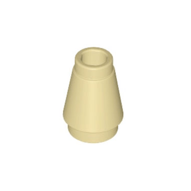 Tan Cone 1 x 1 with Top Groove