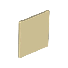 Tan Glass for Window 1 x 3 x 3 Flat Front