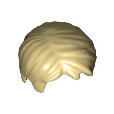 Tan Minifigure, Hair Short Tousled with Side Part
