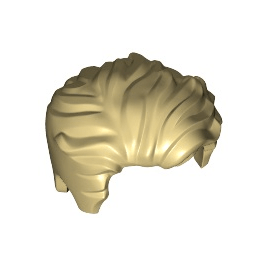 Tan Minifigure, Hair Swept Left Tousled with Slight Widow's Peak and Short Sideburns