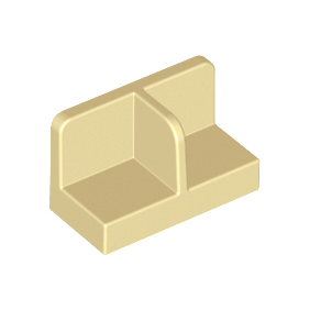 Tan Panel 1 x 2 x 1 with Rounded Corners and Center Divider