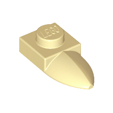 Tan Plate, Modified 1 x 1 with Tooth Horizontal