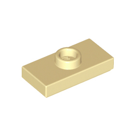 Tan Plate, Modified 1 x 2 with 1 Stud with Groove and Bottom Stud Holder Jumper