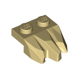 Tan Plate, Modified 1 x 2 with 3 Claws / Rock Fingers