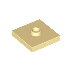 Tan Plate, Modified 2 x 2 with Groove and 1 Stud in Center Jumper