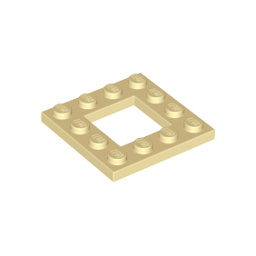 Tan Plate, Modified 4 x 4 with 2 x 2 Open Center