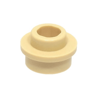 Tan Plate, Round 1 x 1 with Open Stud