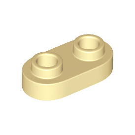 Tan Plate, Round 1 x 2 with Open Studs