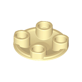 Tan Plate, Round 2 x 2 with Rounded Bottom Boat Stud