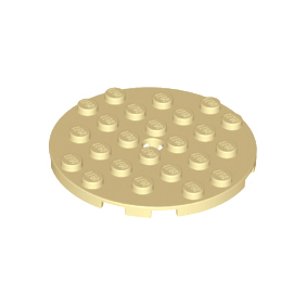Tan Plate, Round 6 x 6 with Hole