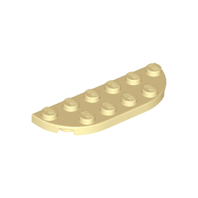 Tan Plate, Round Corner 2 x 6 Double
