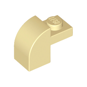 Tan Slope, Curved 2 x 1 x 1 1/3 with Recessed Stud