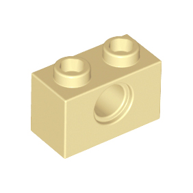 Tan Technic, Brick 1 x 2 with Hole