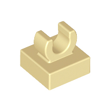 Tan Tile, Modified 1 x 1 with Open O Clip