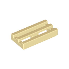 Tan Tile, Modified 1 x 2 Grille with Bottom Groove