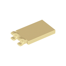 Tan Tile, Modified 2 x 3 with 2 Open O Clips