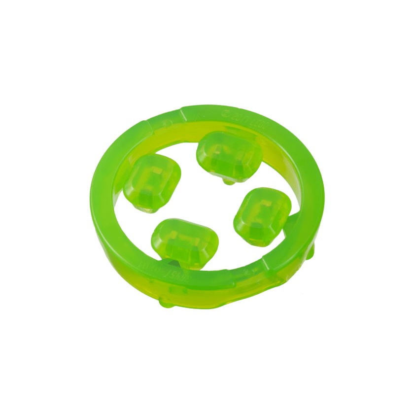 Trans-Bright Green Rock Faceted with Small Pin Infinity Stone , 4 on Sprue