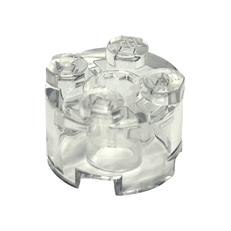 Trans-Clear Brick, Round 2 x 2 with Axle Hole