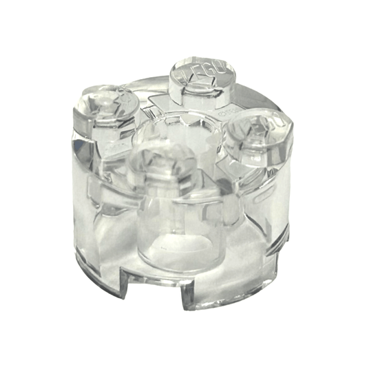 Trans-Clear Brick, Round 2 x 2 with Axle Hole