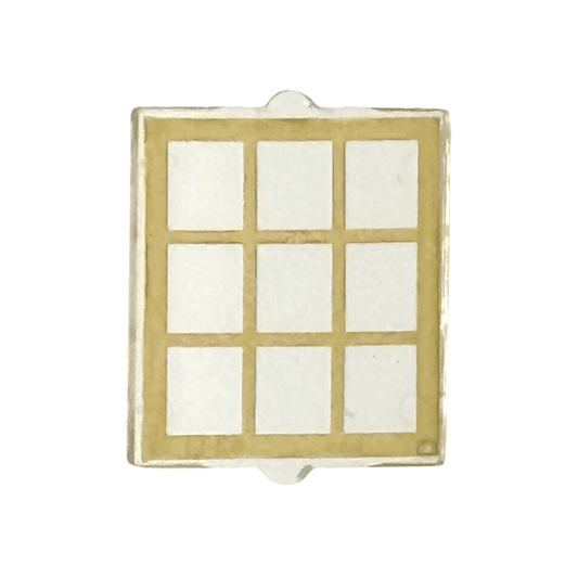 Trans-Clear Glass for Window 1 x 2 x 2 Flat Front with Gold Lattice Pattern