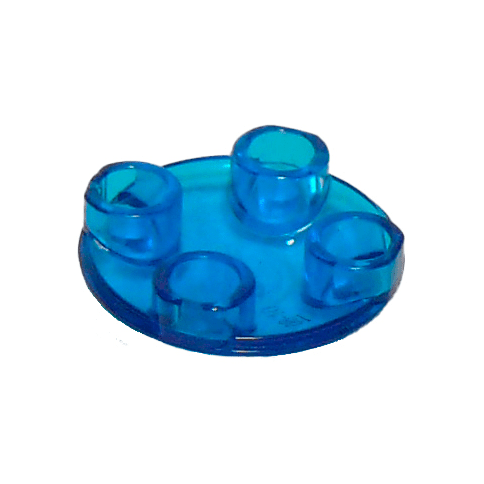 Trans-Dark Blue Plate, Round 2 x 2 with Rounded Bottom Boat Stud