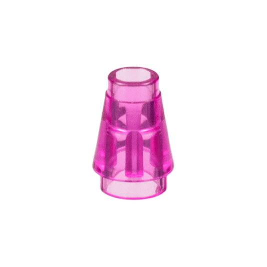 Trans-Dark Pink Cone 1 x 1 with Top Groove