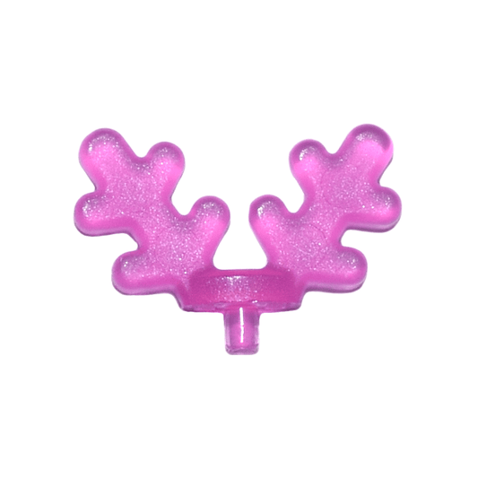 Trans-Dark Pink Minifigure, Antlers with Small Pin