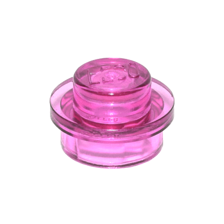 Trans-Dark Pink Plate, Round 1 x 1