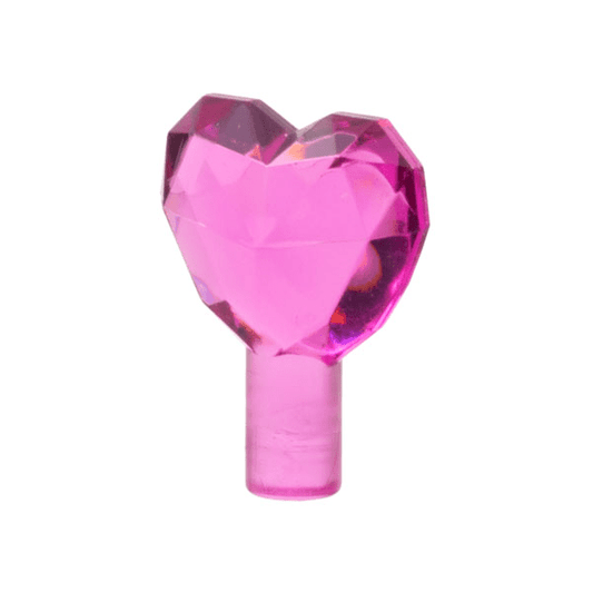 Trans-Dark Pink Rock 1 x 1 Jewel Heart Shaped