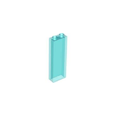 Trans-Light Blue Brick 1 x 2 x 5