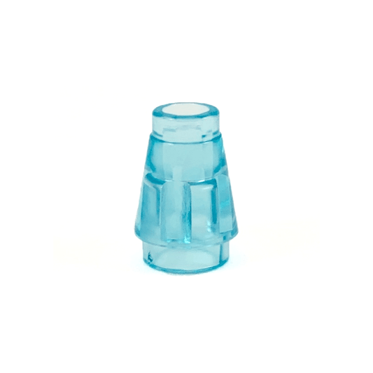 Trans-Light Blue Cone 1 x 1 with Top Groove