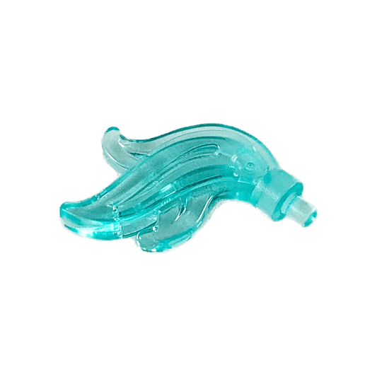 Trans-Light Blue Minifigure, Plume Feather Triple Compact / Flame / Water with Small Pin