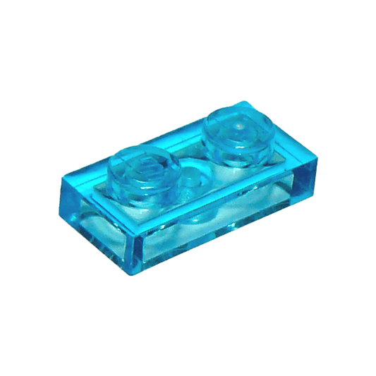 Trans-Light Blue Plate 1 x 2