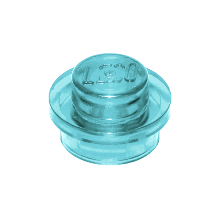 Trans-Light Blue Plate, Round 1 x 1