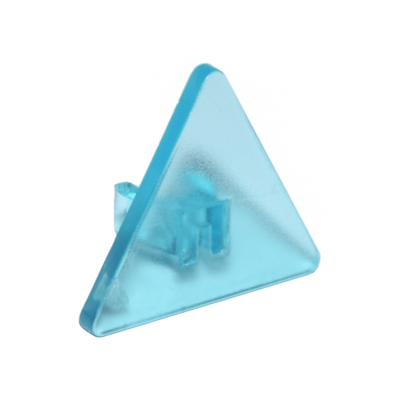 Trans-Light Blue Road Sign 2 x 2 Triangle with Open O Clip
