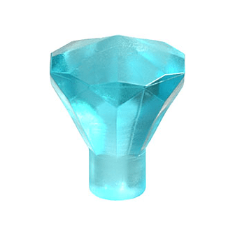 Trans-Light Blue Rock 1 x 1 Jewel 24 Facet