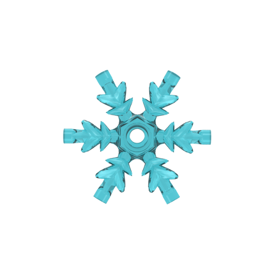Trans-Light Blue Rock 4 x 4 Crystal, Ice Snowflake