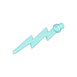 Trans-Light Blue Wave Angular Single with Bar End Lightning Bolt