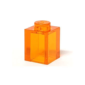 Trans-Orange Brick 1 x 1