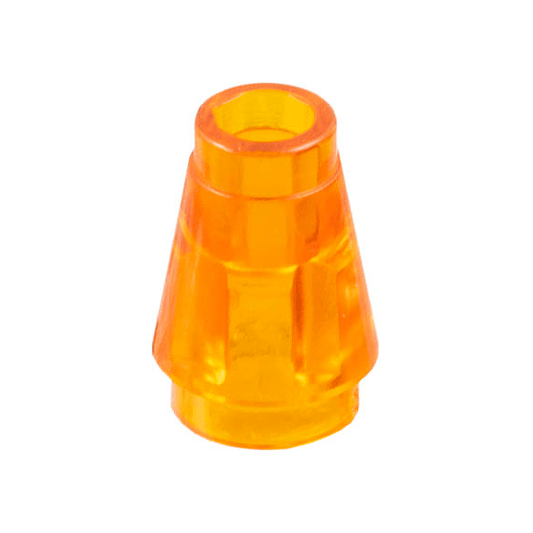 Trans-Orange Cone 1 x 1 with Top Groove