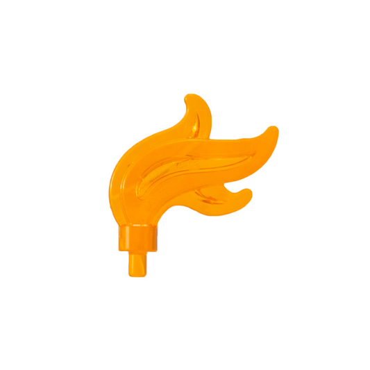 Trans-Orange Minifigure, Plume Feather Triple Compact / Flame / Water with Small Pin