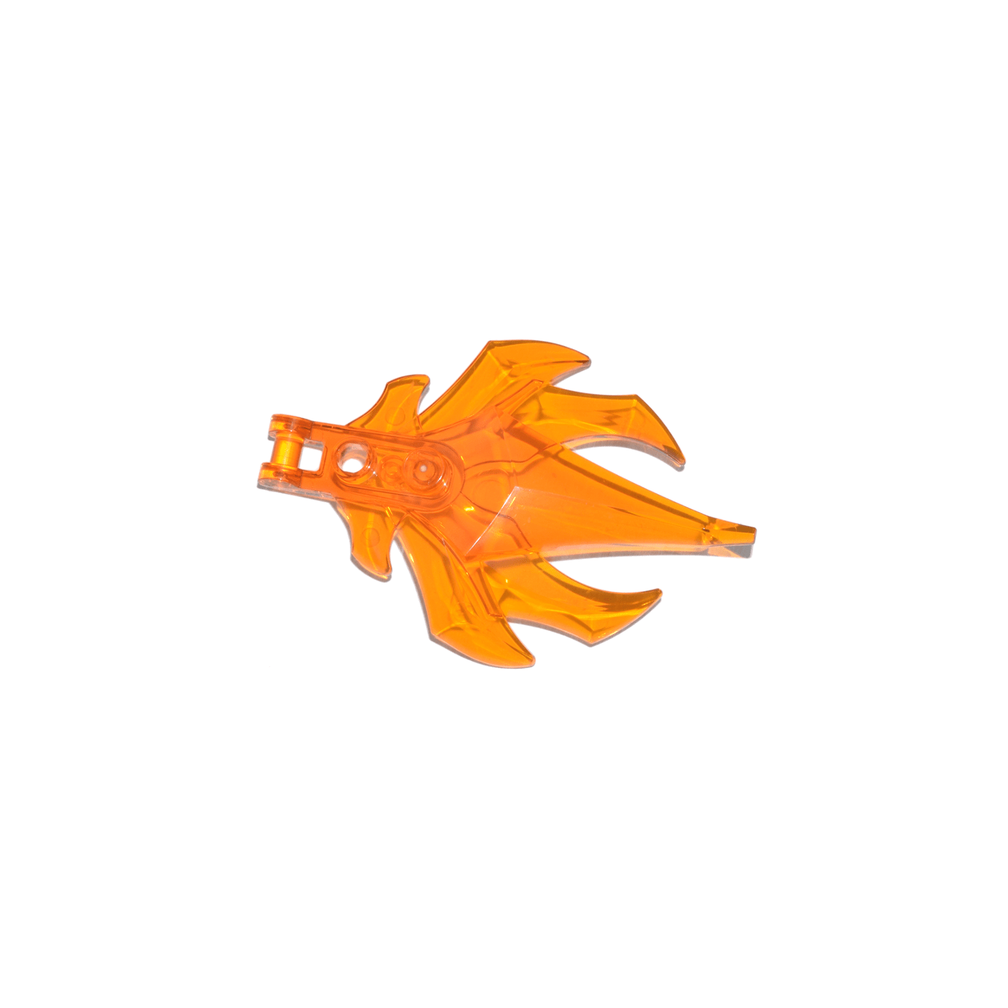 Trans-Orange Plant Leaves Angular with Bar Handle on End, 7 Spikes