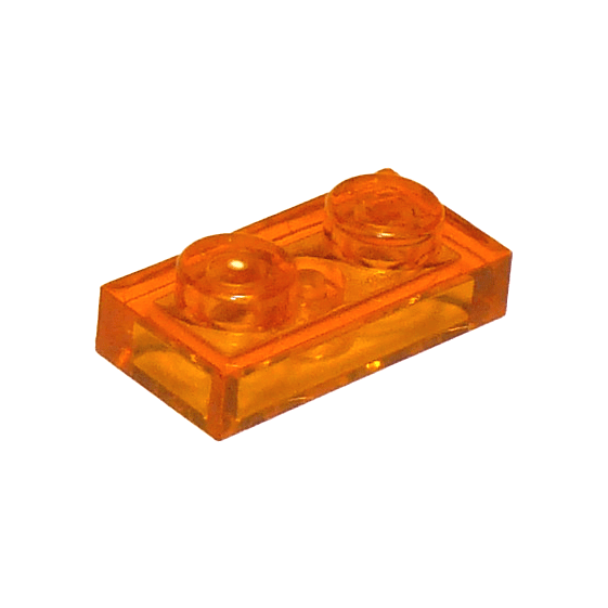 Trans-Orange Plate 1 x 2