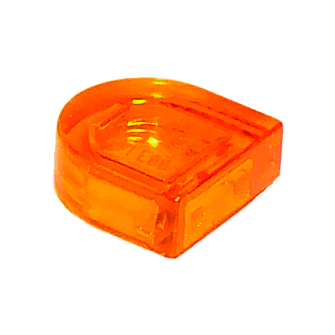 Trans-Orange Tile, Round 1 x 1 Half Circle Extended