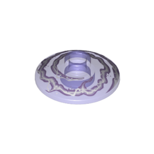 Trans-Purple Dish 2 x 2 Inverted Radar with Lavender and White Electricity Pattern